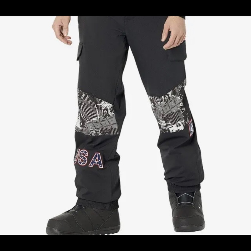Mens USA Olympic Volcom HOTLAPPER SNOW PANT Black Shaun White USST 2022 Beijing